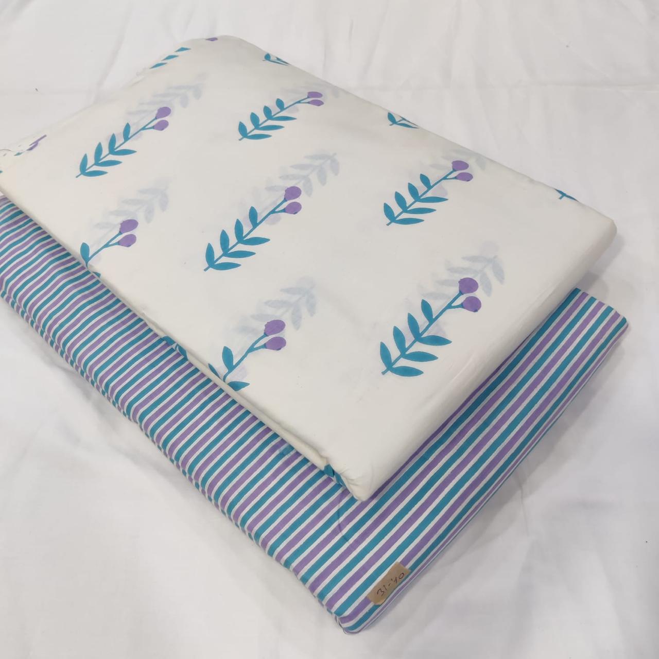 Hand block print Cotton top and bottom set (2PCYS25)