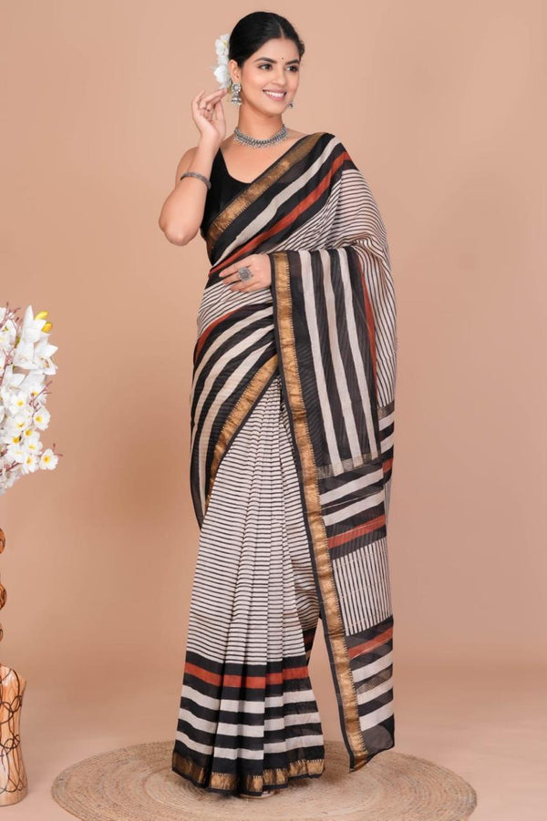 EXCLUSIVE HAND BLOCK PREMIUM MAHESWARI SILK SAREE ( MSYS28)
