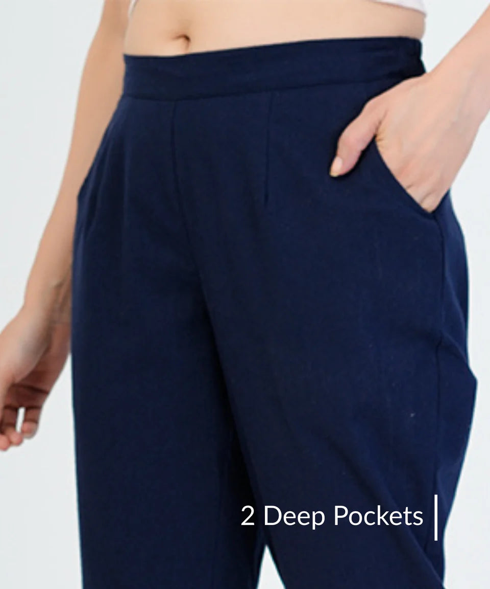Navy Blue Cotton Pant (SAYS11)