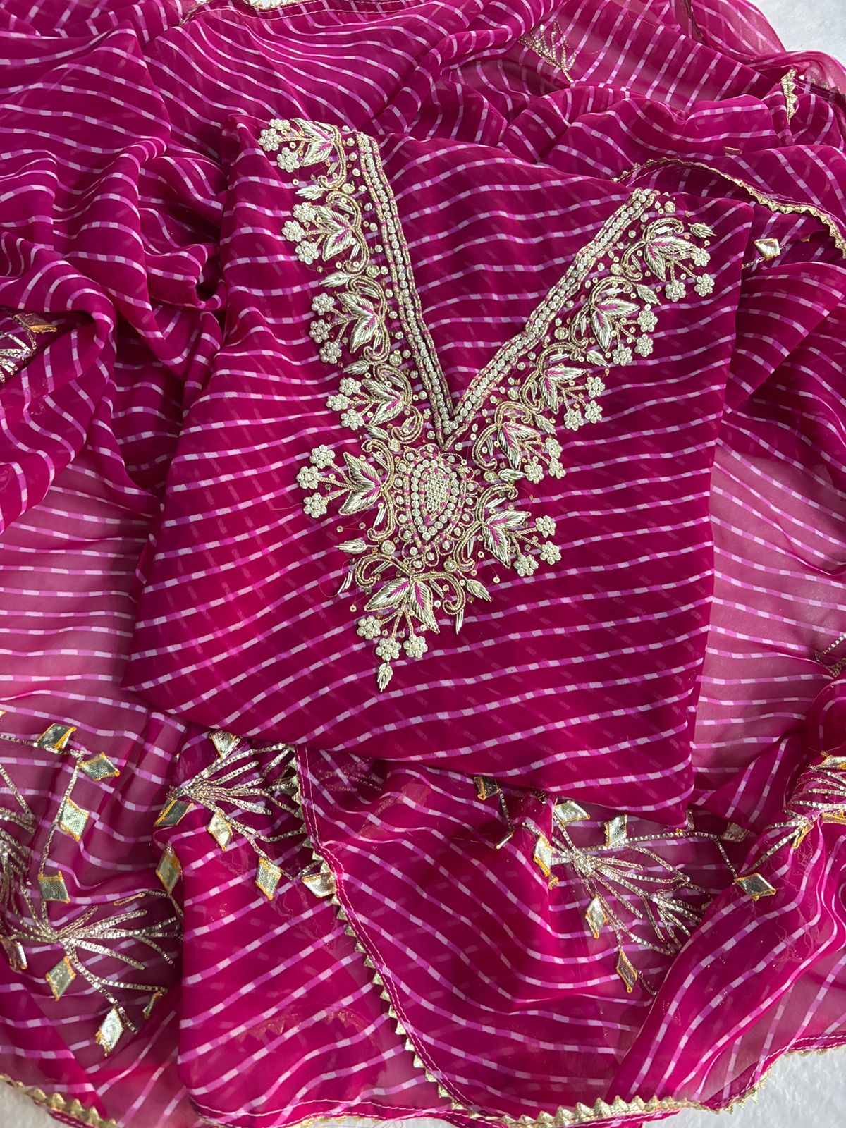 Premium Georgette fabric kurta with zardogi handwork (GBT013)