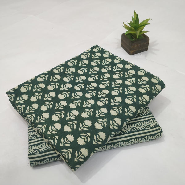 Traditional Hand block print Cotton top and bottom set (2PCYS15)