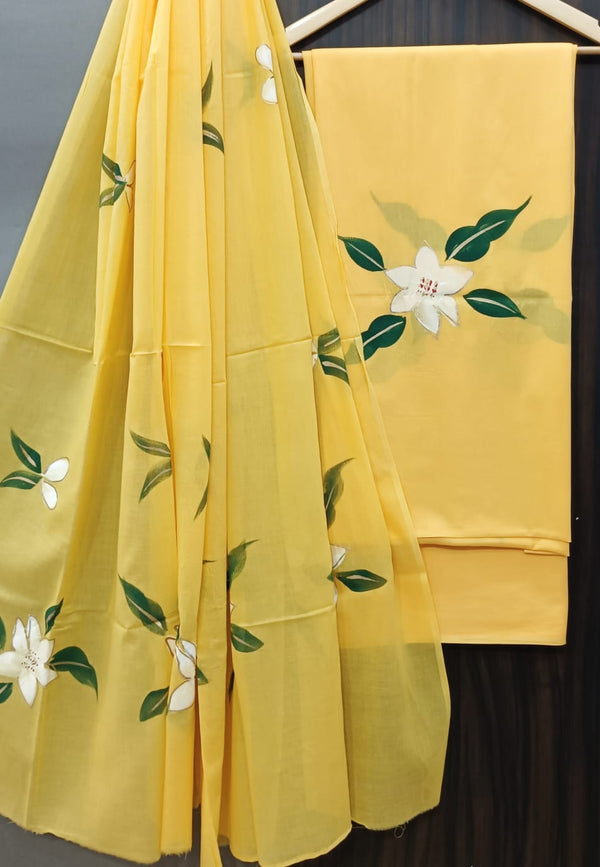 YUVI STYLE HAND BLOCK PRINT PURE COTTON SUIT WITH COTTON MULMUL DUPATTA (MALYS157)