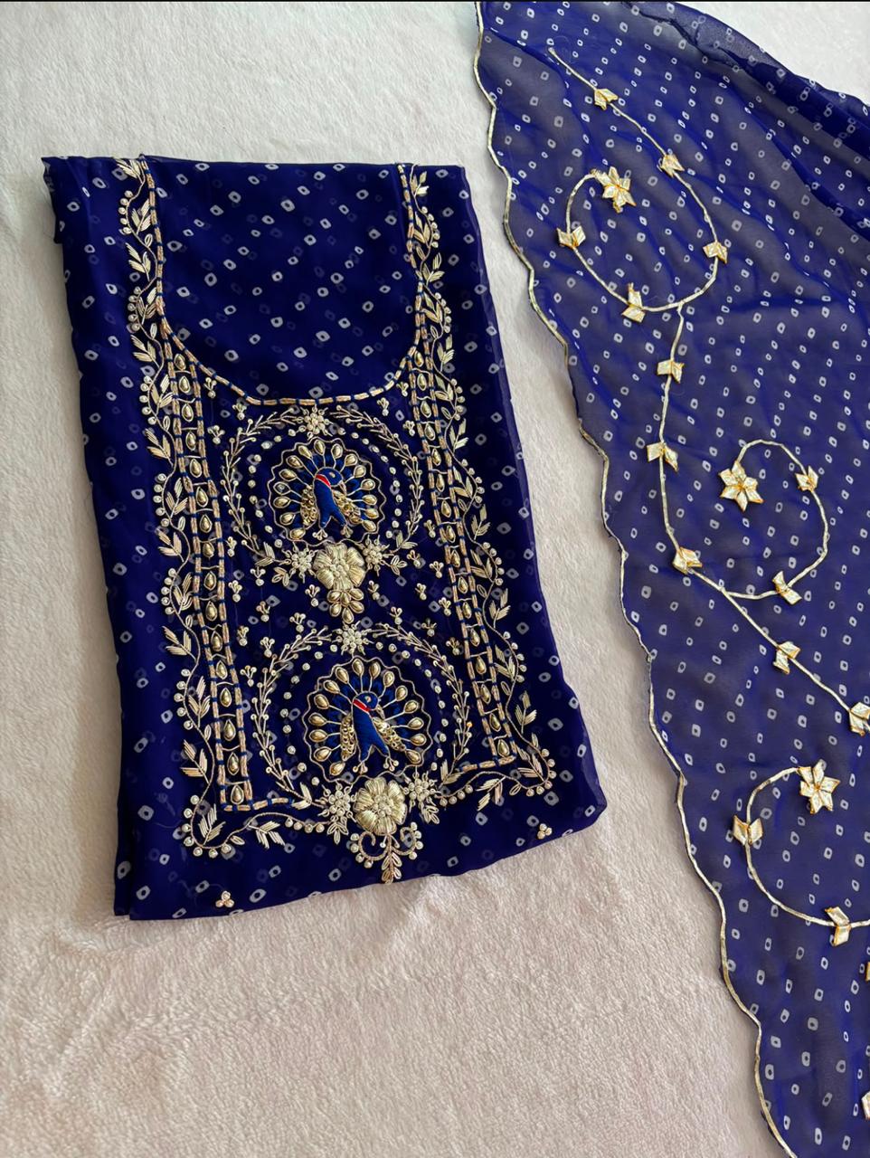 Premium Georgette fabric kurta with zardogi handwork (GBT04)
