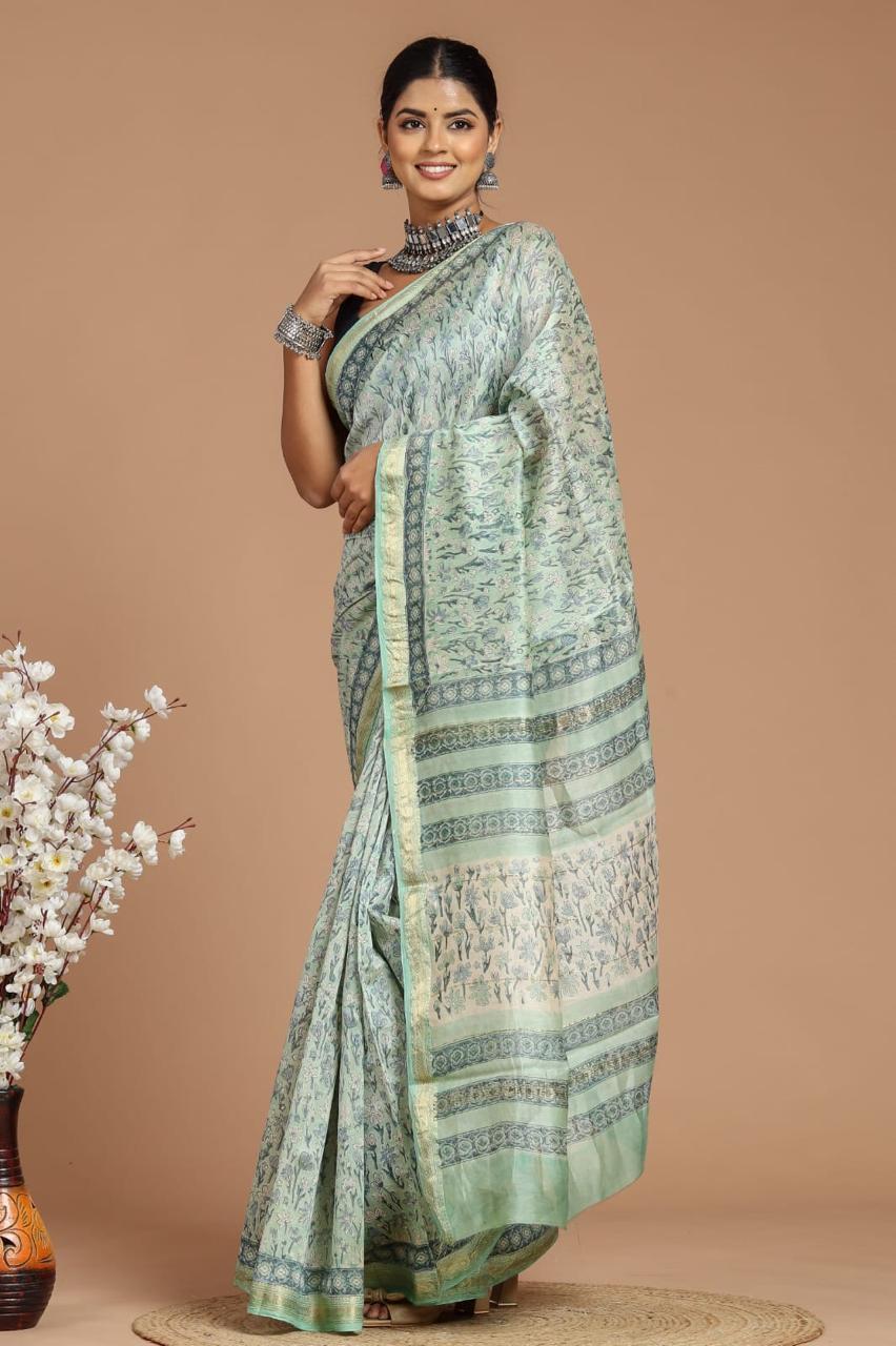 EXCLUSIVE HAND BLOCK PREMIUM MAHESWARI SILK SAREE (MSYS04)