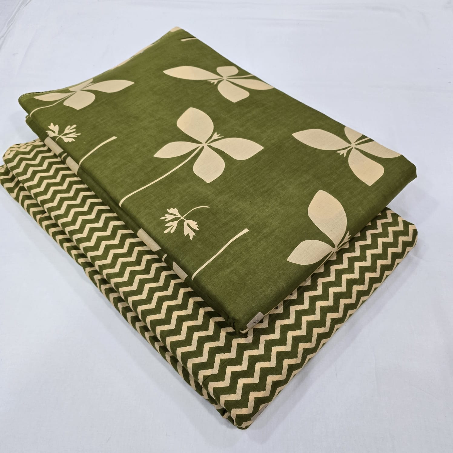 Traditional Hand block print Cotton top and bottom set (2PCYS77)