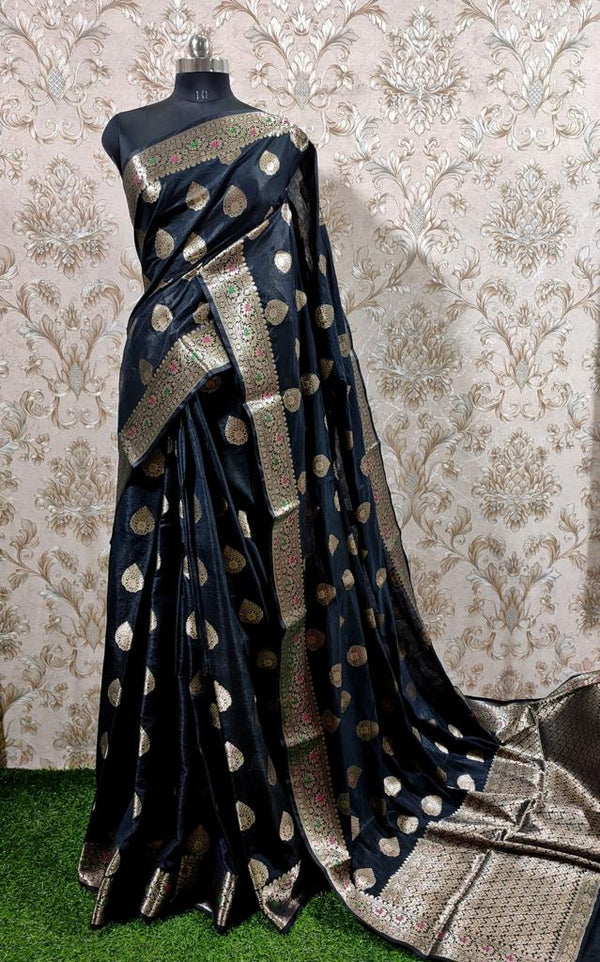 TRADITIONAL BANARASI CHIFFON TAASHPHA SILK SAREE (BCSSYS02)