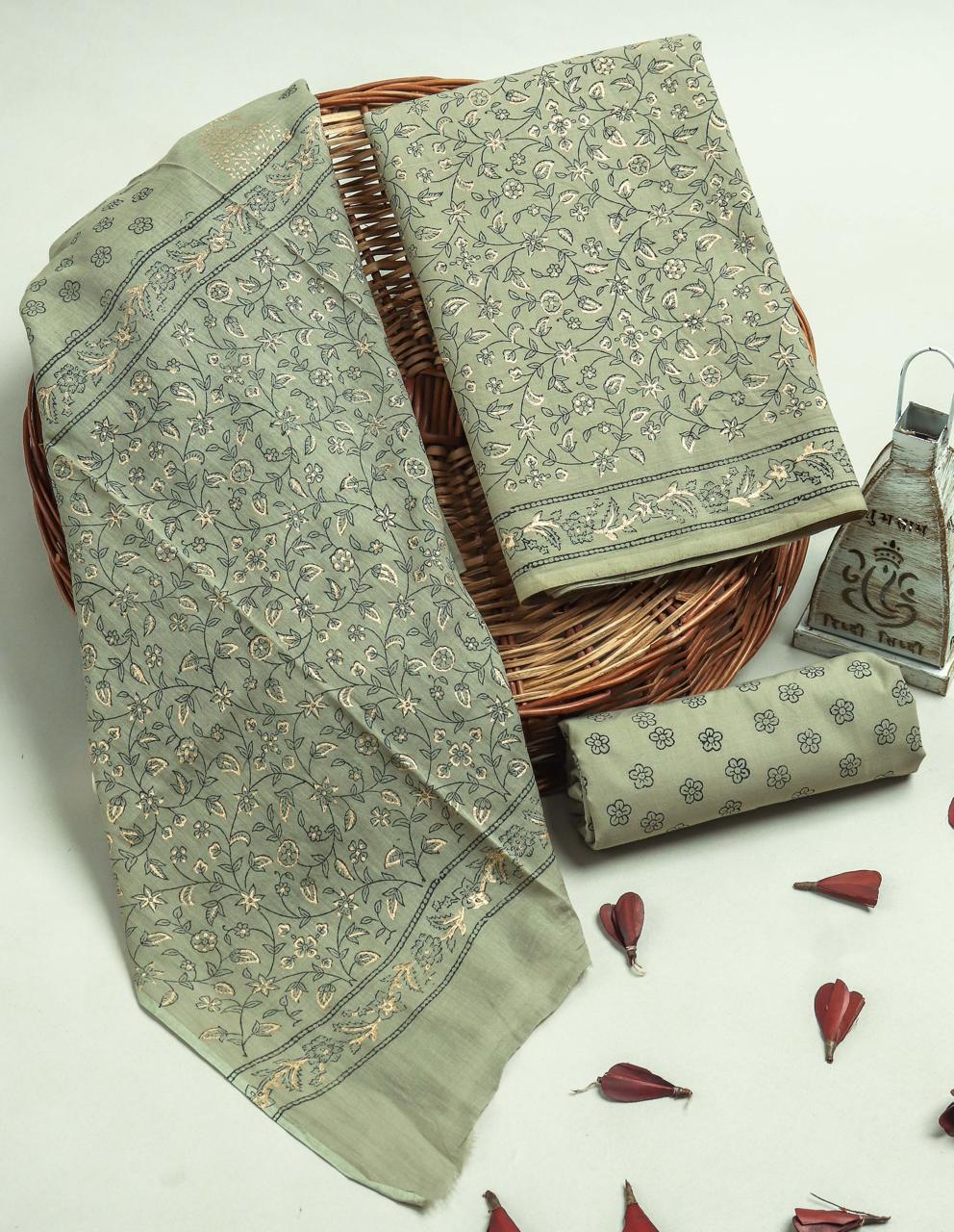 TRADITIONAL COTTON SUIT WITH MULMUL DUPPTA (MALYS263)