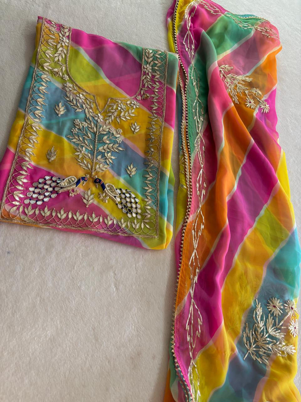 Premium Georgette fabric kurta with zardogi handwork ( GBT08)