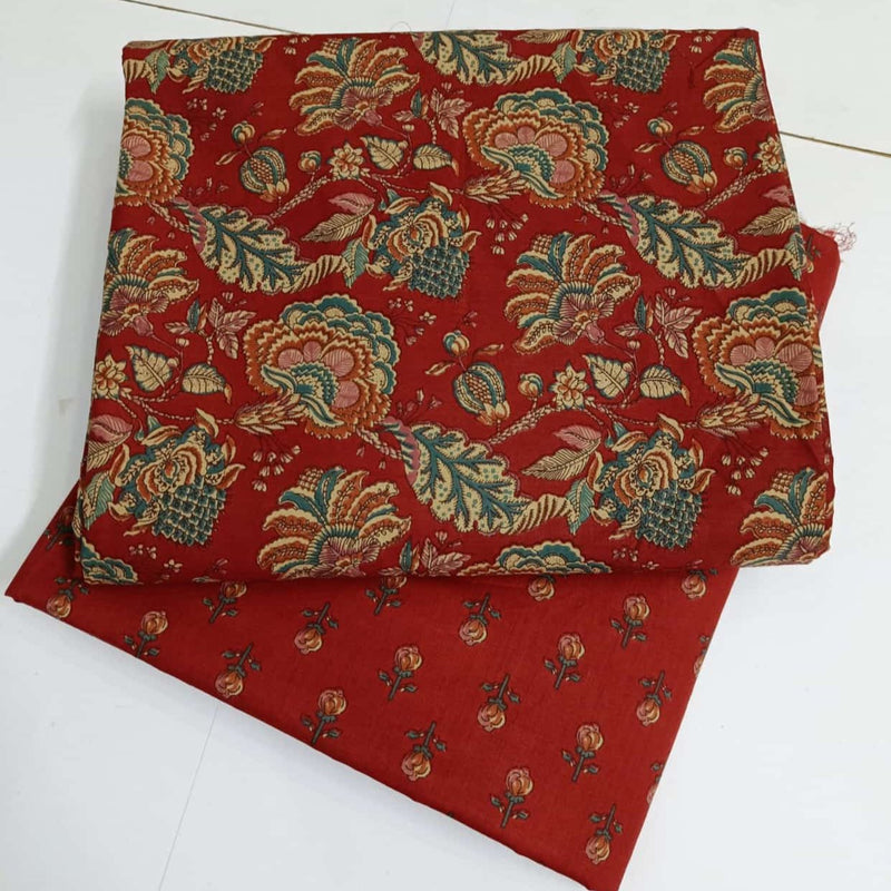 Traditional Hand block print Cotton top and bottom set (2PCYS82)