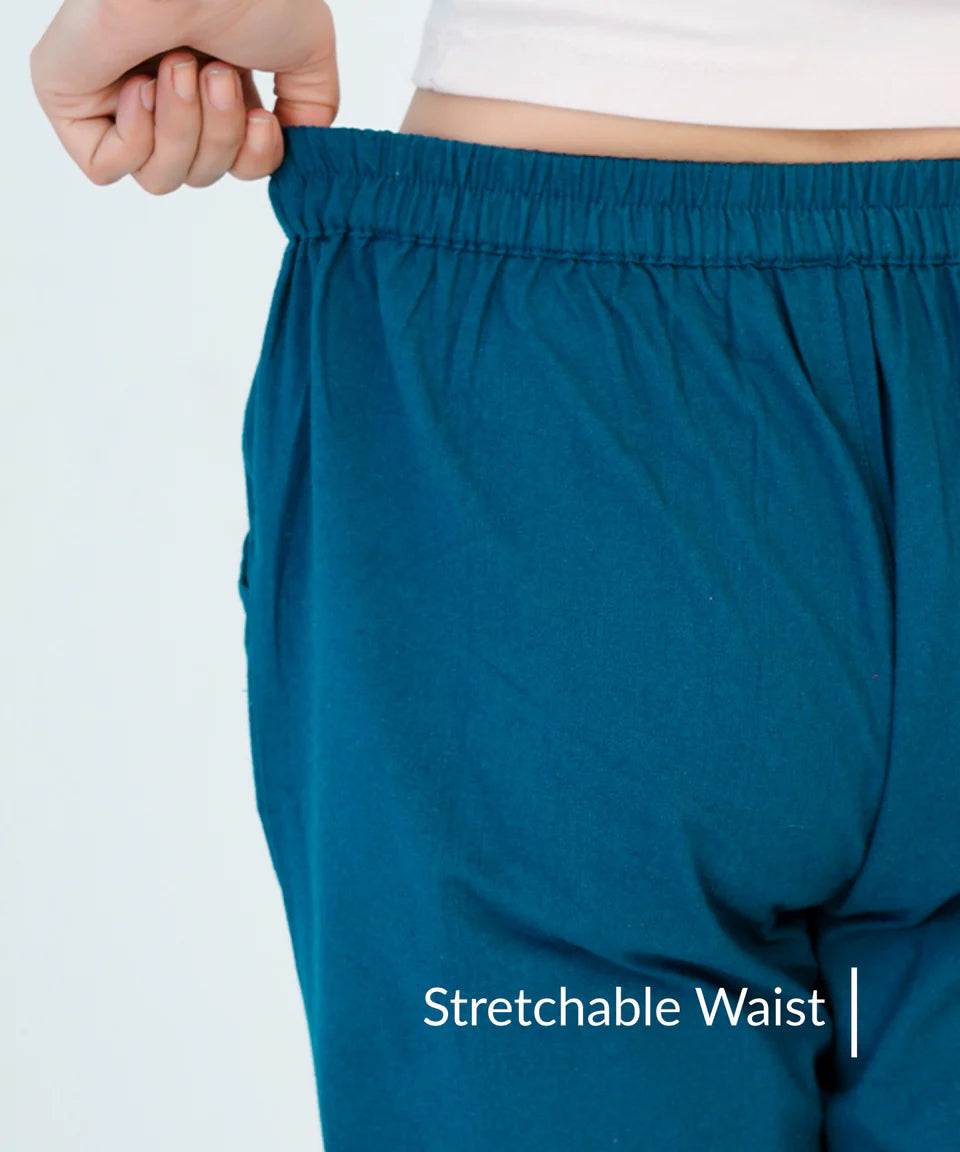 Peacock Blue Cotton Pant (SAYS07)