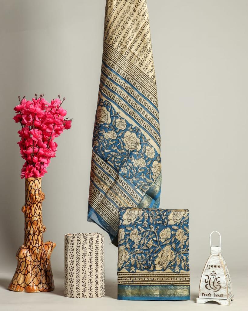 TRADITIONAL BAGRU PRINTED MAHESHWARI SILK SUIT (MSLYS199)