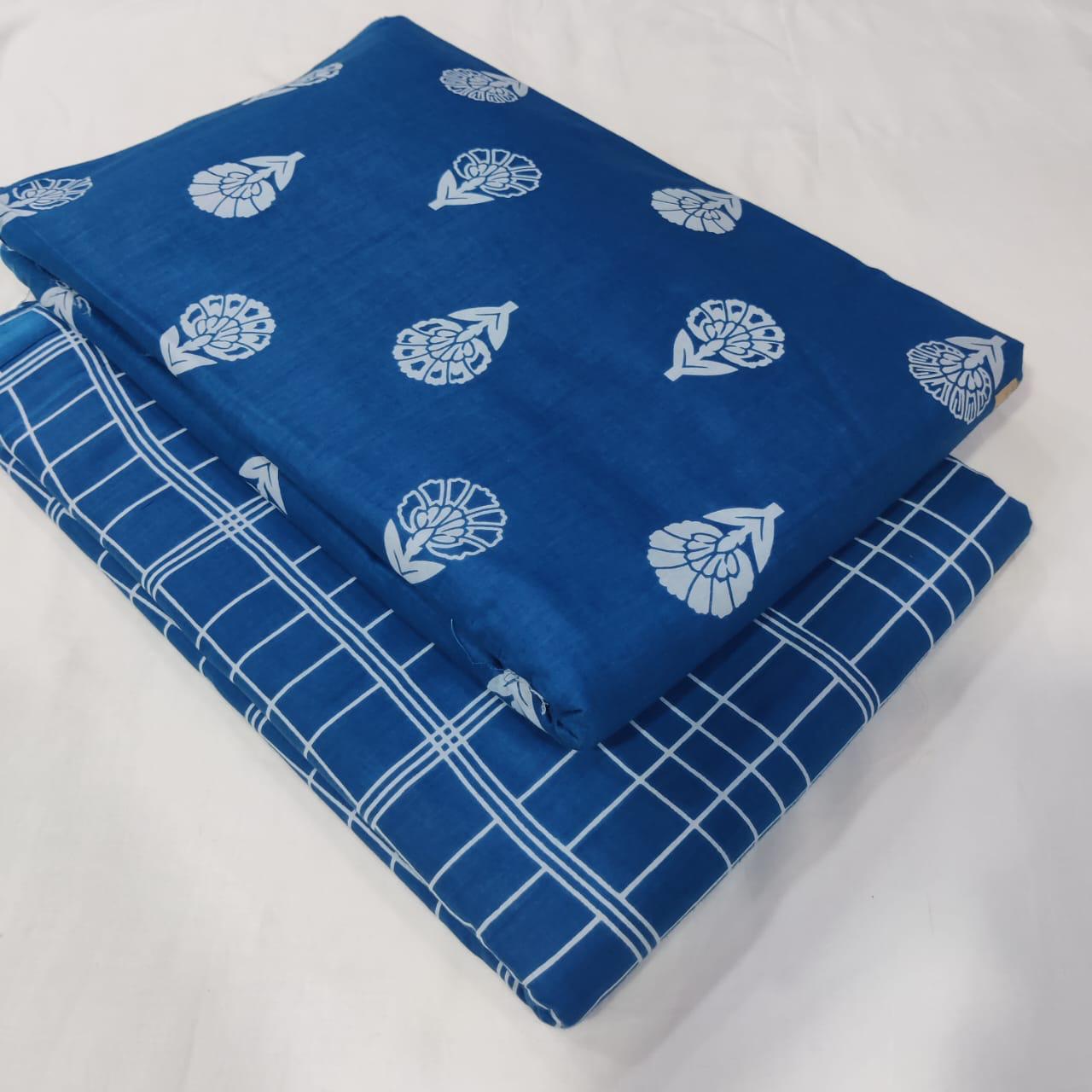 Traditional Hand block print Cotton top and bottom set (2PCYS68)