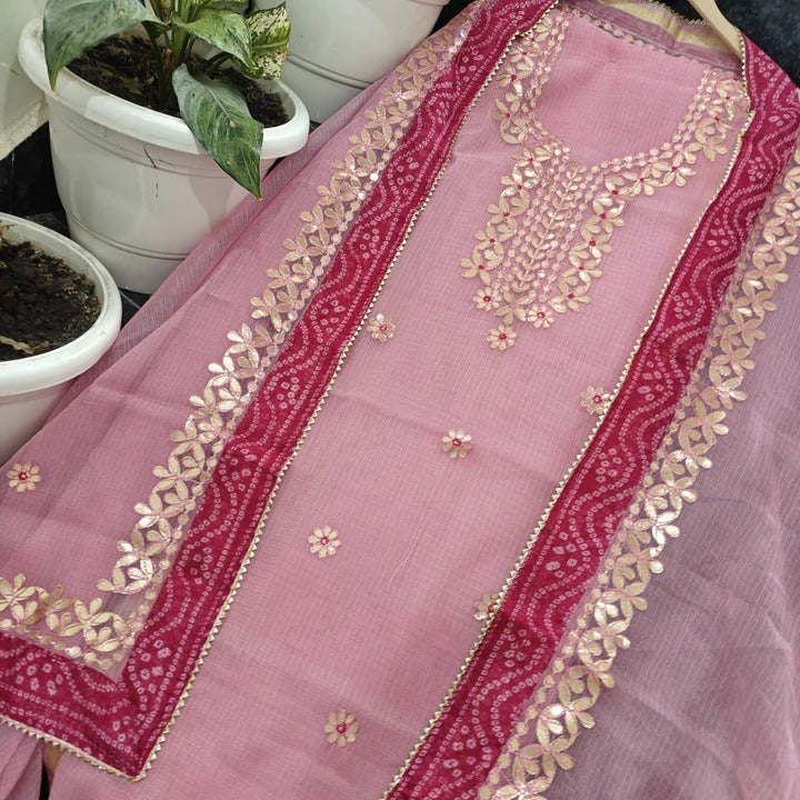 YUVI STYLE FULL KOTA DORIYA TOP AND DUPTTA SUIT SET (FKDYS64)