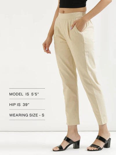 Beige Cotton Pant (SAYS06)