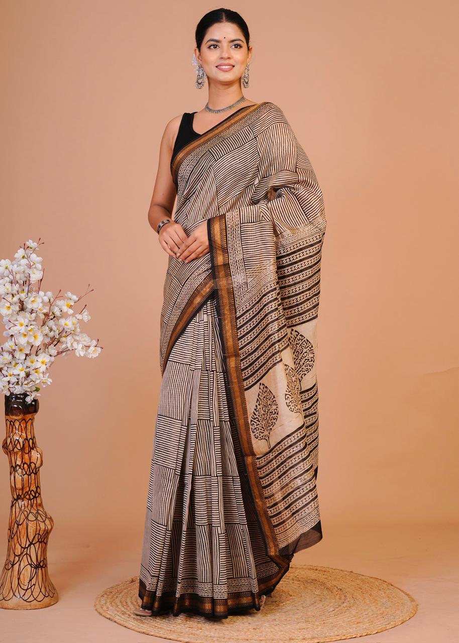 EXCLUSIVE HAND BLOCK MAHESWARI SILK SAREE ( MSYS54)
