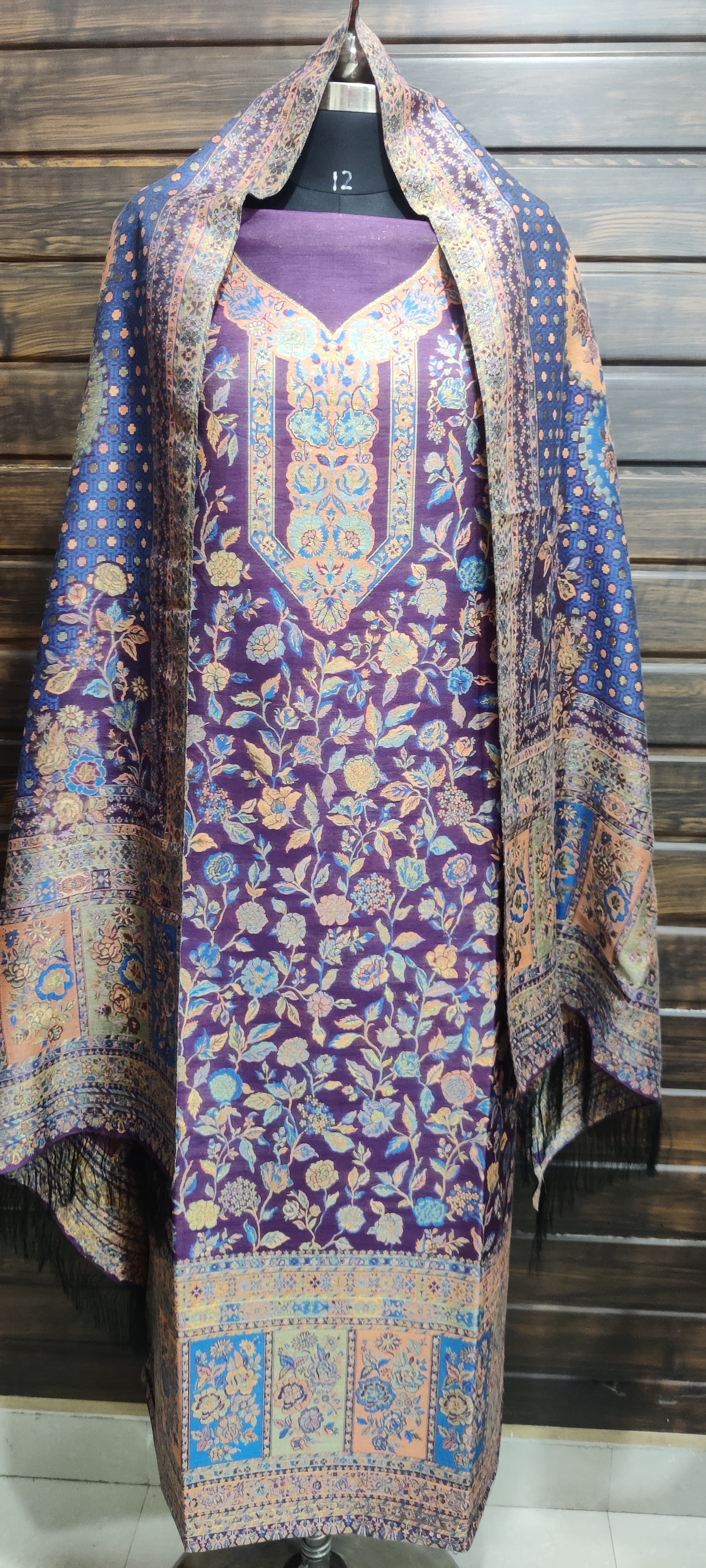 Exclusive Silk Modal Zari Work Kani Suit (SMZWKSYS08)