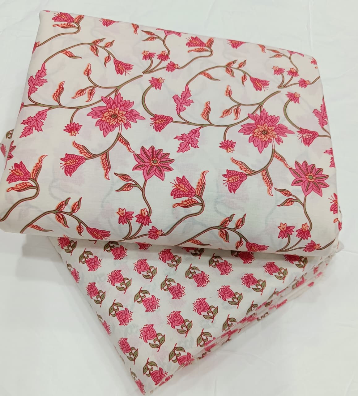 TRADITIONAL HAND BLOCK PRINT COTTON TOP AND BOTTOM SET (2PCYS133)