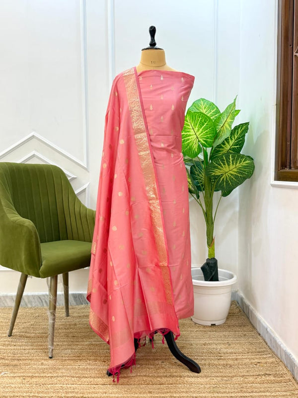 EXCLUSIVE BANARASI KATAN SILK SUIT WITH DUPATTA (BKSSYS14)