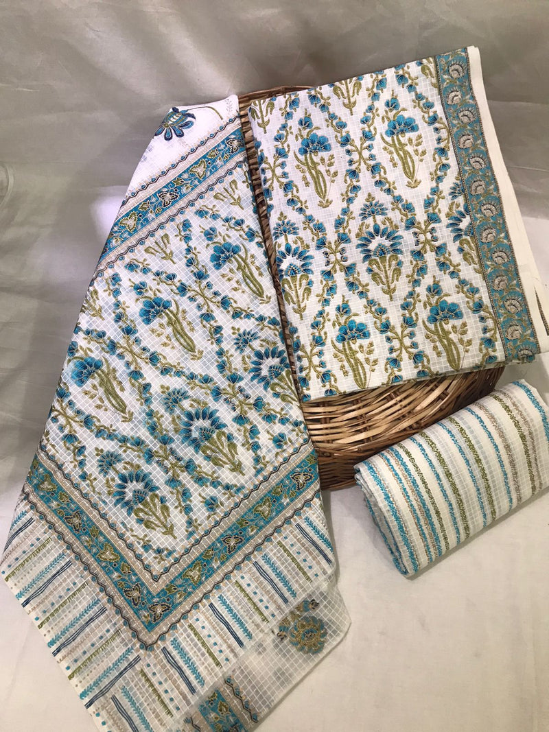 EXCLUSIVE HAND BLOCK PRINT PURE COTTON SUIT WITH COTTO MULMUL DUPATTA (MALYS123)