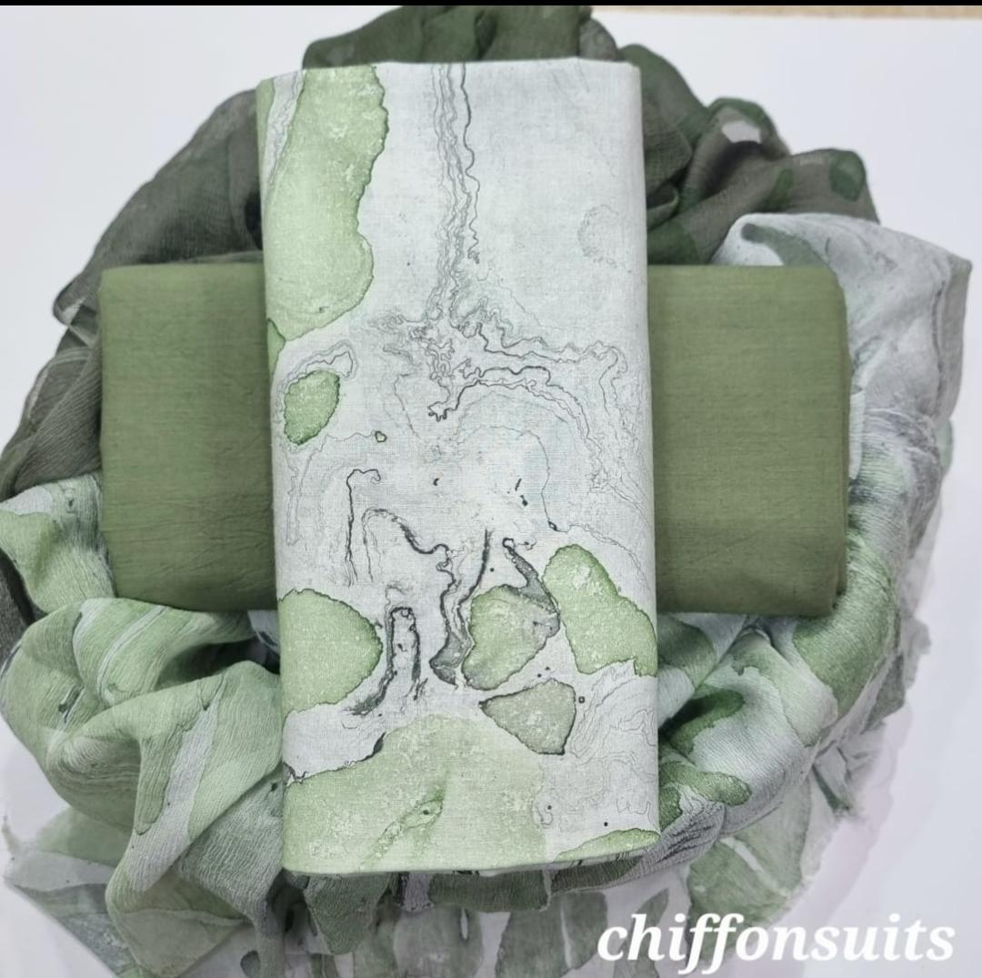 DESIGNER HAND BLOCK PRINT PURE COTTON SUIT WITH CHIFFON DUPATTA (PCHFYS183)
