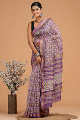 EXCLUSIVE HAND BLOCK PREMIUM MAHESWARI SILK SAREE ( MSYS25)