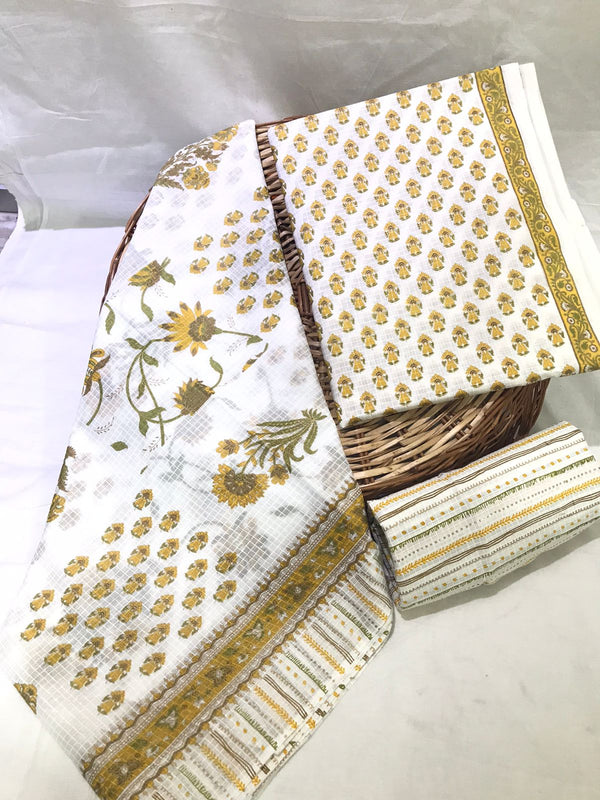 EXCLUSIVE HAND BLOCK PRINT PURE COTTON SUIT WITH COTTON MULMUL DUPATTA (MALYS194)