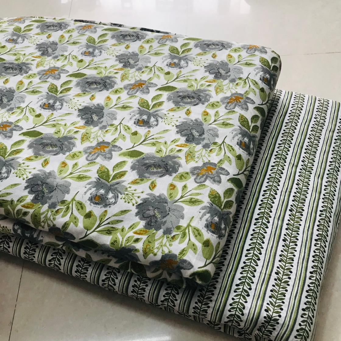 TRADITIONAL HAND BLOCK PRINT COTTON TOP AND BOTTOM SET (2PCYS144)