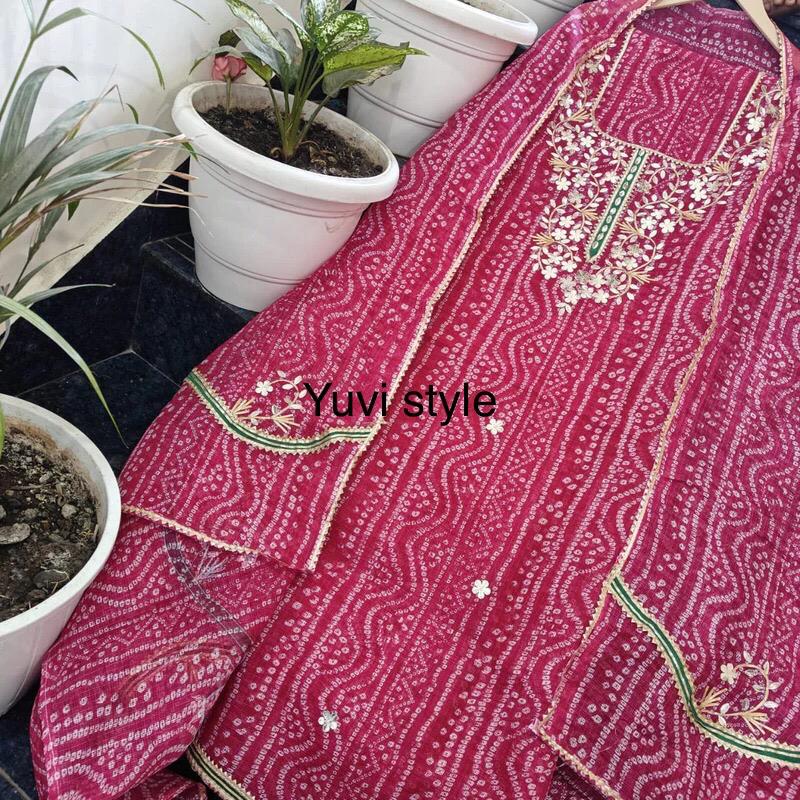 YUVI STYLE FULL KOTA DORIYA TOP AND DUPTTA SUIT WITH GOTA PATTI WORK (FKDYS96)