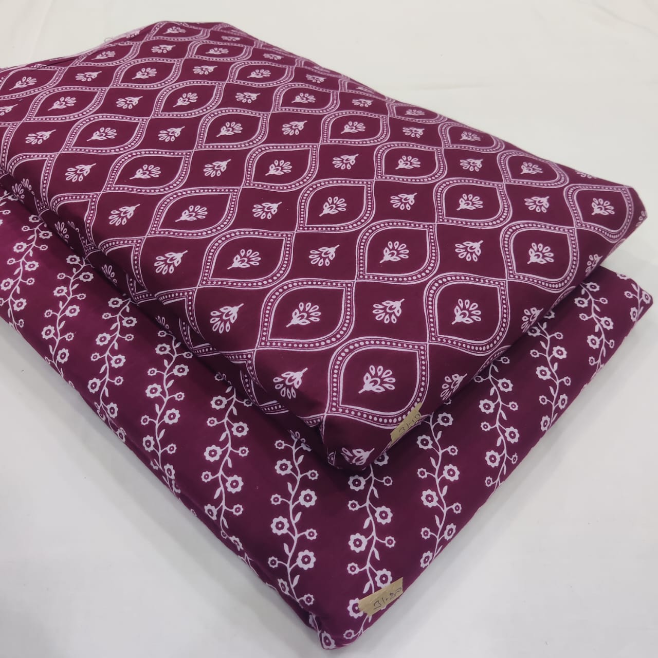 TRADITIONAL HAND BRUSH FLOWER PRINT COTTON TOP AND BOTTOM SET (2PCYS30)
