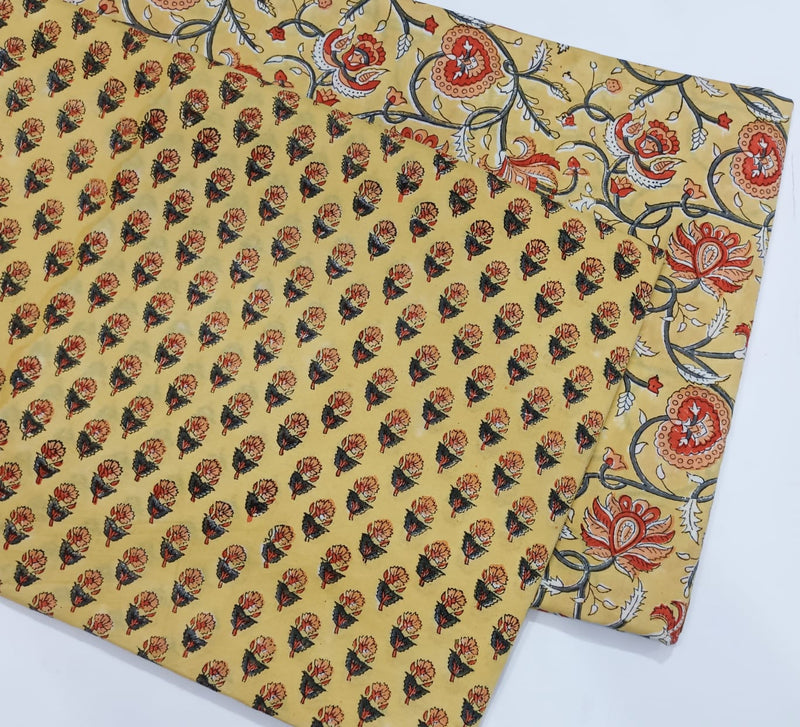 Traditional Hand block print Cotton top and bottom set (2PCYS27)