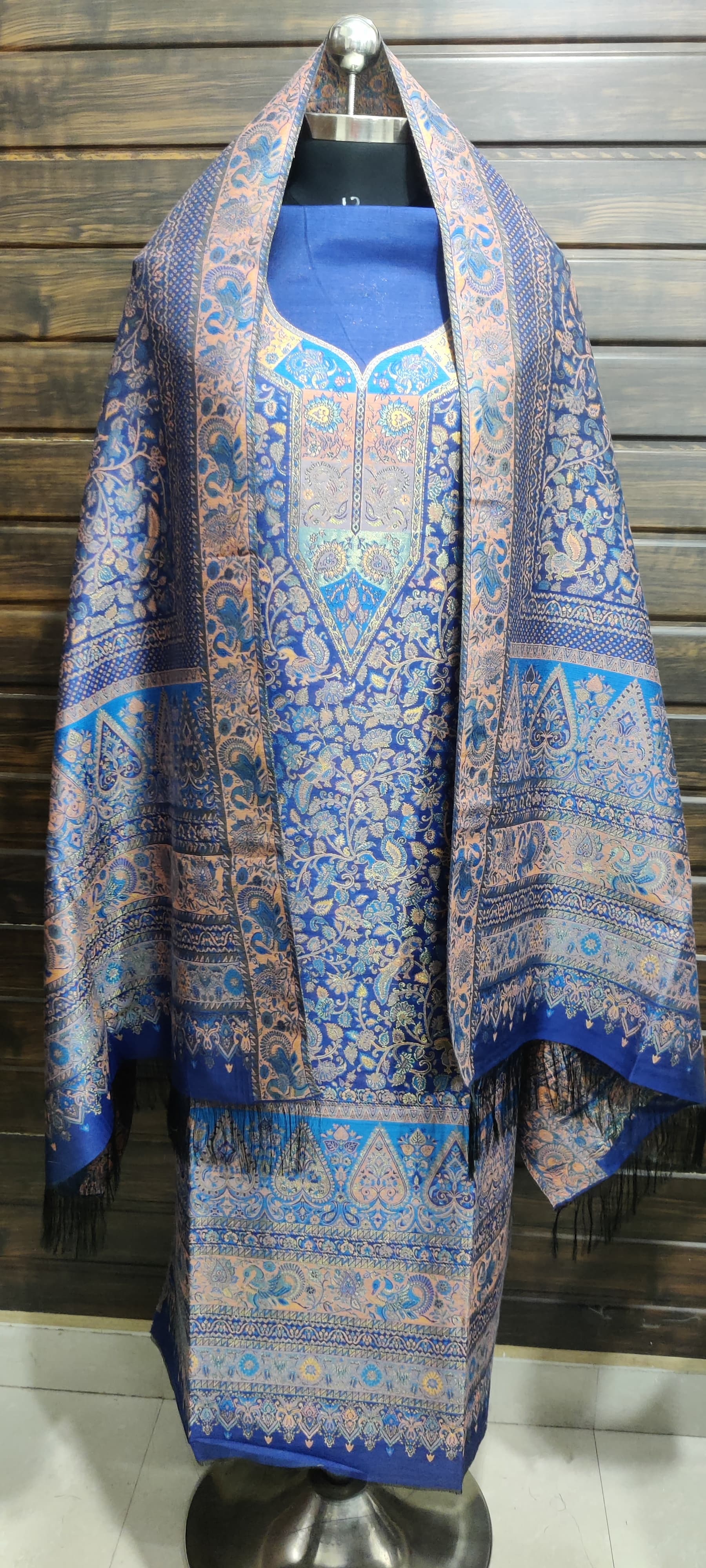 Exclusive Silk Modal Zari Work Kani Suit (SMZWKSYS05)