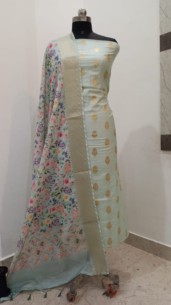 BANARASI KATAN SILK WITH DIGITAL PRINT SUIT (BDPYS03)