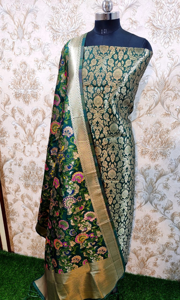 Banarasi silk katan broket kimkhab suit with jacquard weaving zari (BKYS04)