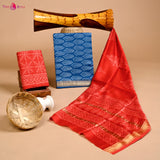 TRADITIONAL HAND BLOCK PRINT MAHESHWARI SILK SUIT WITH MAHESHWARI SILK DUPATTA (MSLYS191)