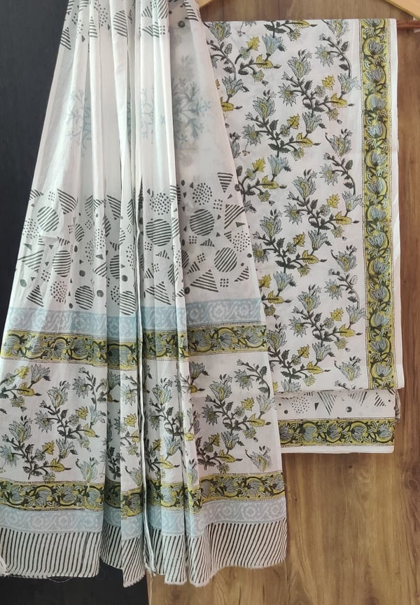 YUVI STYLE HAND BLOCK PRINT PURE COTTON SUIT WITH COTTON DUPATTA (MALYS239)