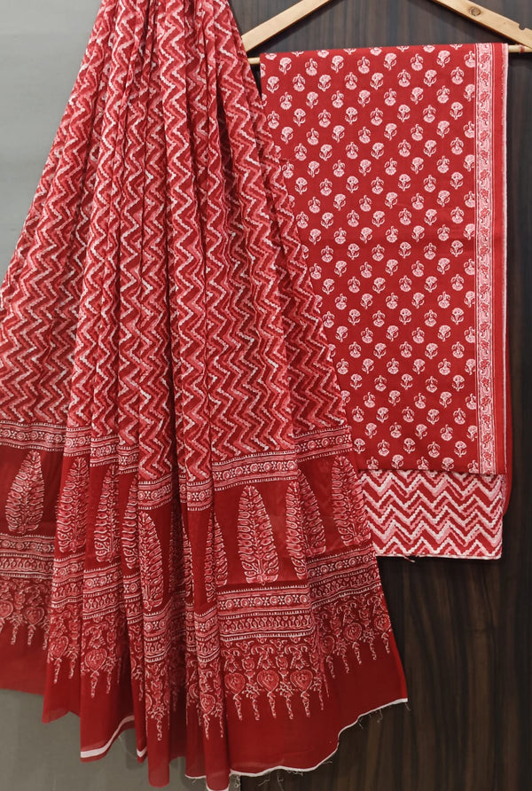 TRADITIONAL COTTON SUIT WITH MULMUL DUPPTA (MALYS243)