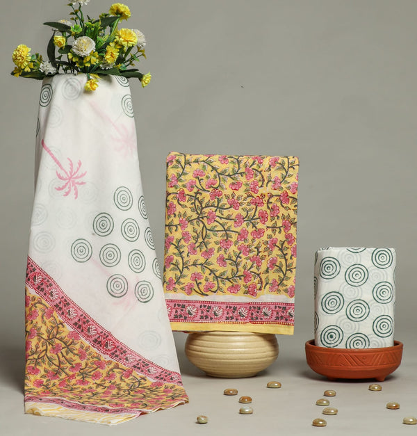 DESIGNER HAND BLOCK LEHERIYA PRINT COTTON SUIT SET (MALYS282)