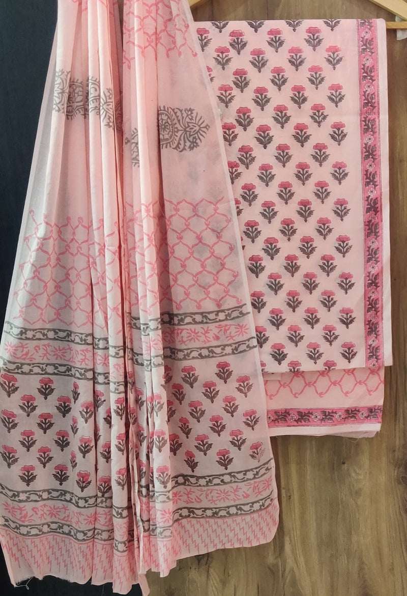 EXCLUSIVE HAND BLOCK PRINT PURE COTTON SUIT WITH MULMUL DUPATTA (MALYS318)