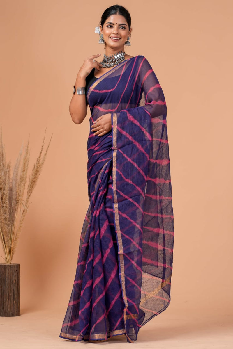 DESIGNER HAND BLOCK PRINTED KOTA DORIYA SILK SAREE(KDSYS21)