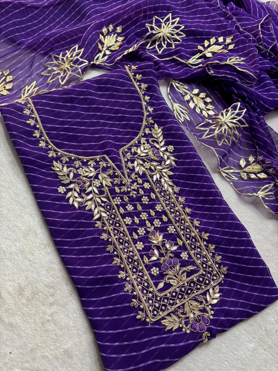 Premium Georgette fabric kurta with zardogi handwork (GBT11)