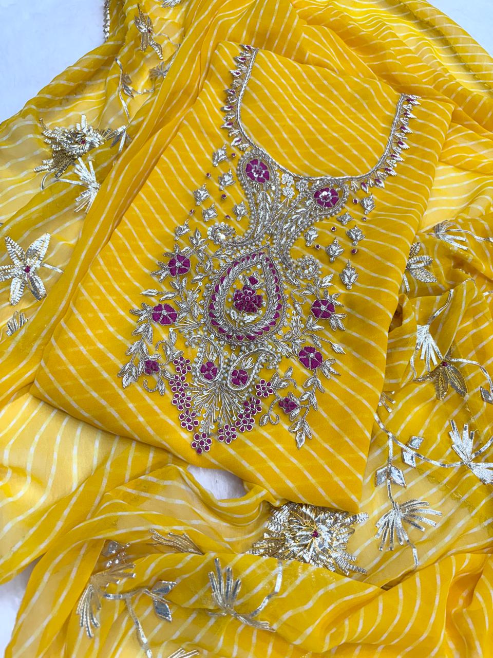 Premium Georgette fabric kurta with zardogi handwork (GBT16)