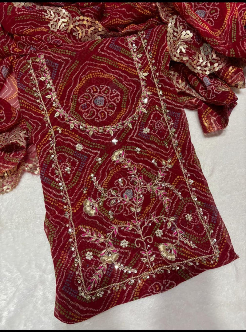 Premium Georgette fabric kurta with zardogi handwork (GBT005)