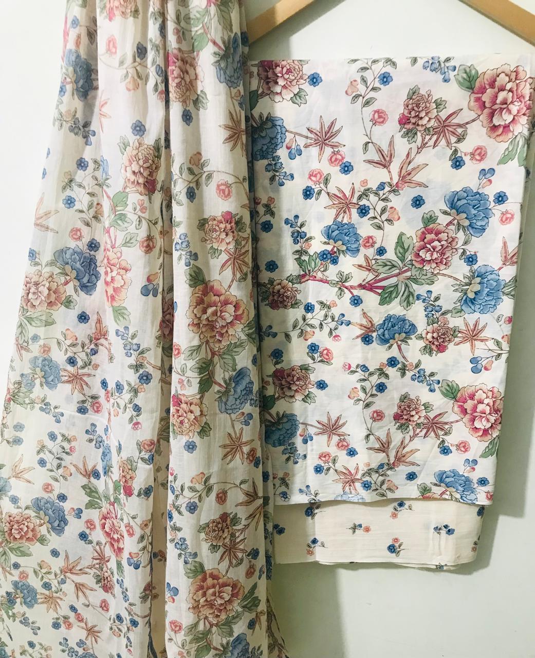EXCLUSIVE HAND BLOCK PRINT PURE COTTON SUIT WITH COTTO MULMUL DUPATTA (MALYS244)