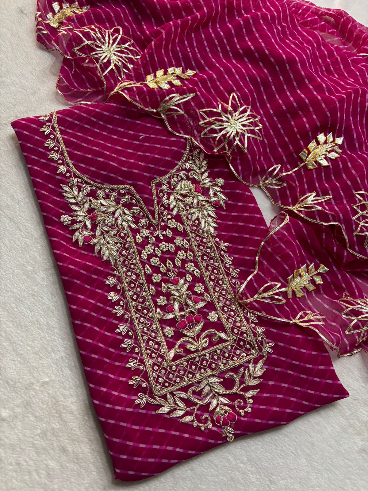 Premium Georgette fabric kurta with zardogi handwork (GBT10)