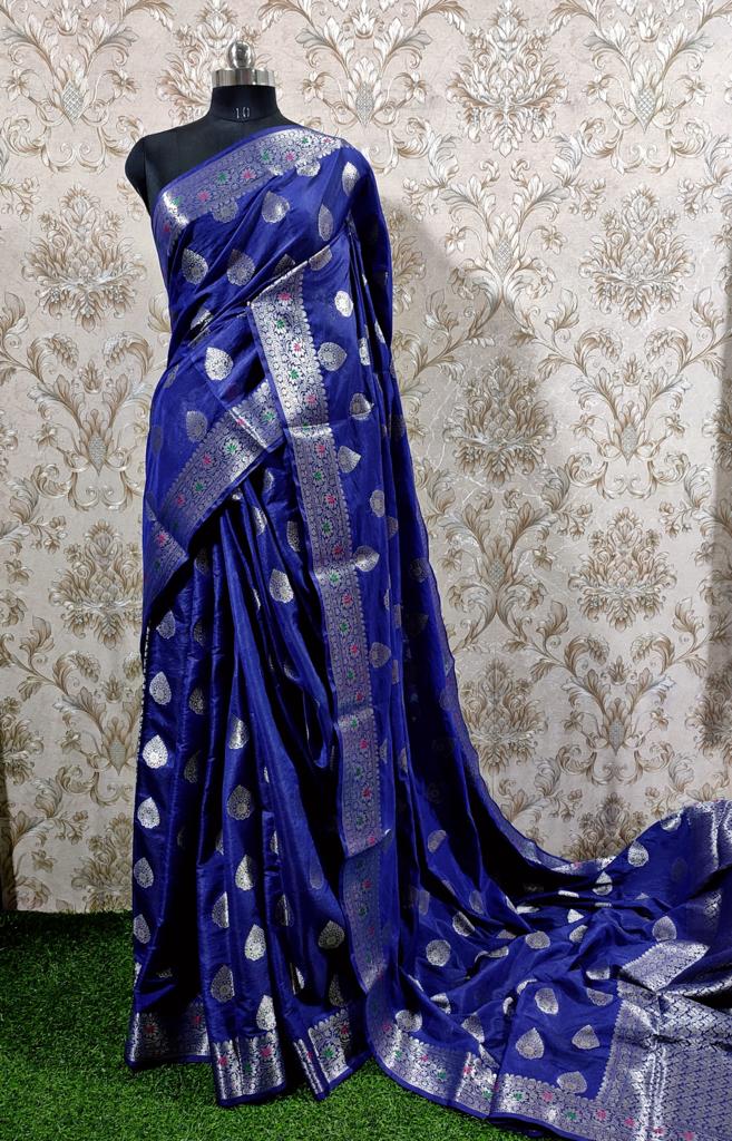 ELEGANT  BANARASI CHIFFON TAASHPHA SILK SAREE (BCSSYS03)