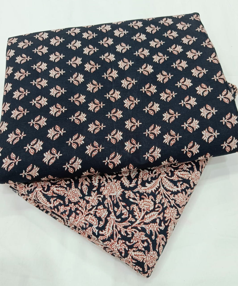 Bagru Hand block print Cotton top and bottom set (2PCYS07)