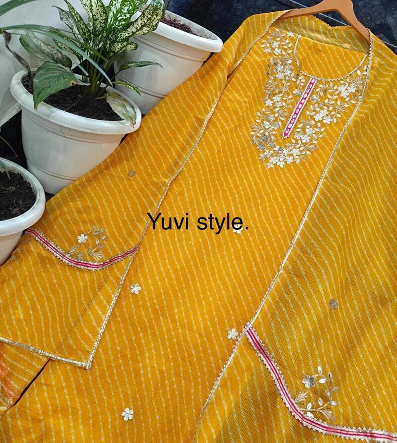 YUVI STYLE FULL KOTA DORIYA TOP AND DUPTTA SUIT WITH GOTA PATTI WORK (FKDYS91)