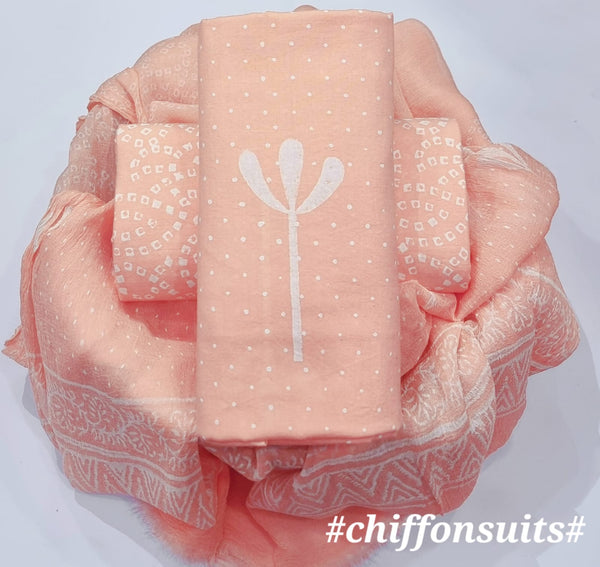 Designer Pure Cotton Suit with Chiffon Dupatta (PCHFYS17)