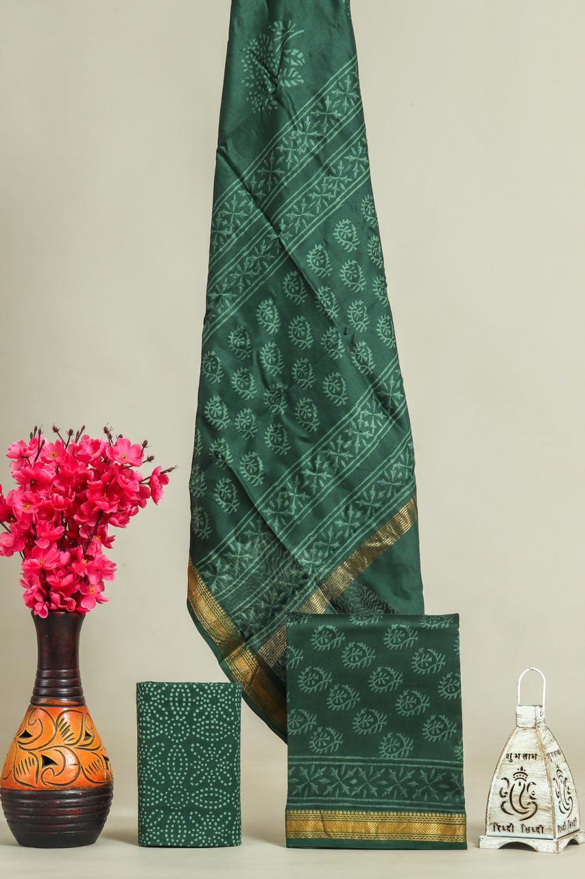 TRADITIONAL BAGRU PRINTED MAHESHWARI SILK SUIT (MSLYS199)