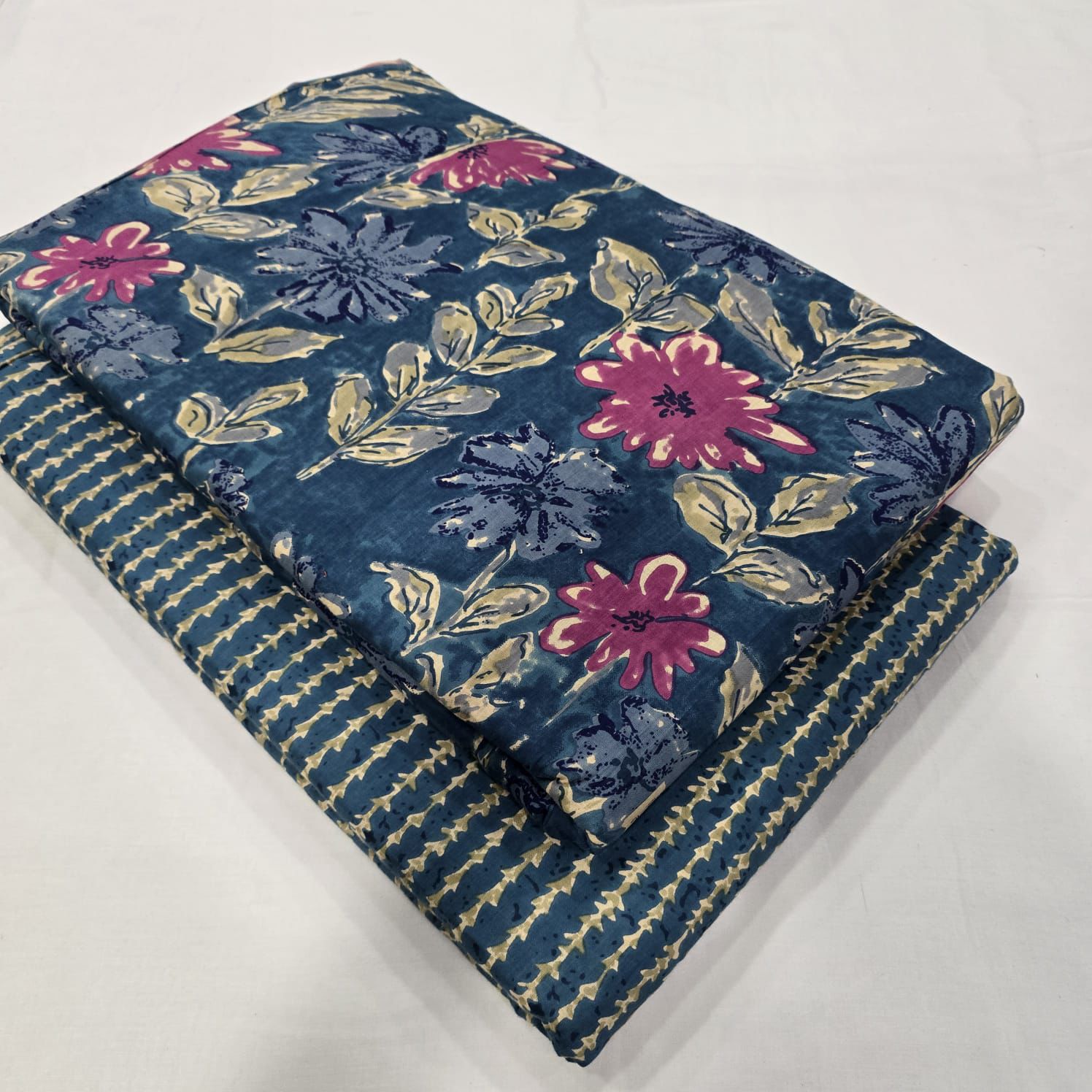 Traditional Hand block print Cotton top and bottom set (2PCYS89)